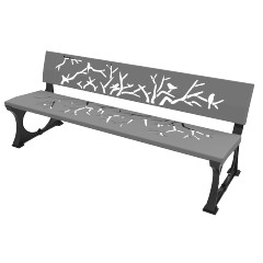 Banc confort 1 découpe laser nature