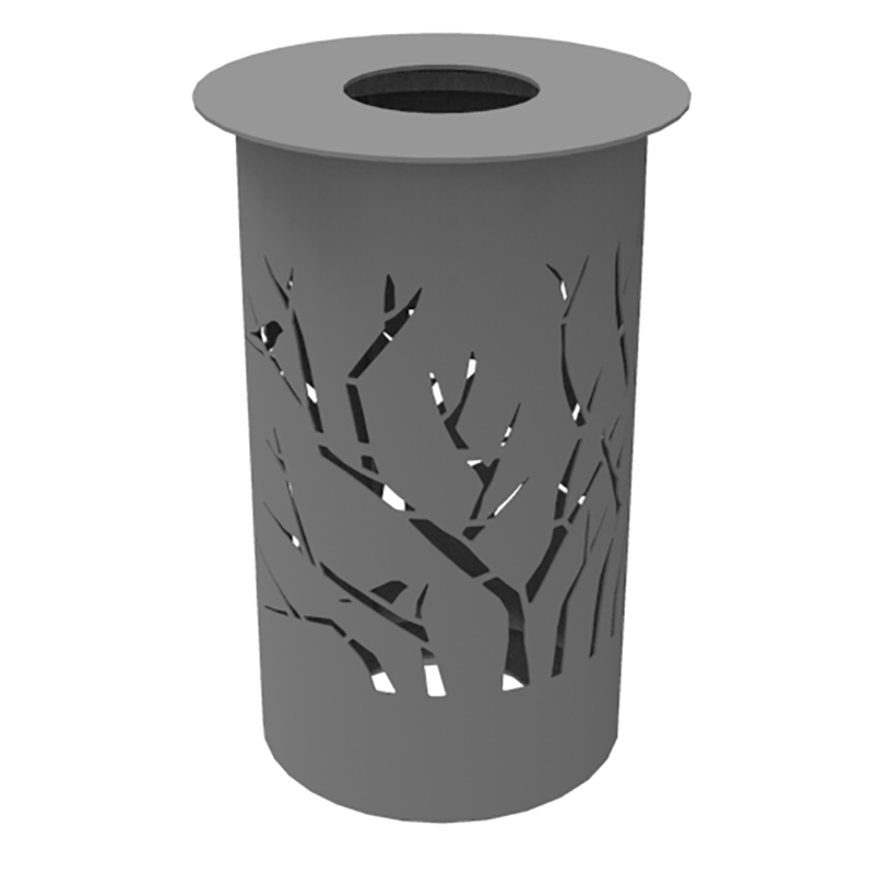 Contemporary litter bin with flat lid Nature
