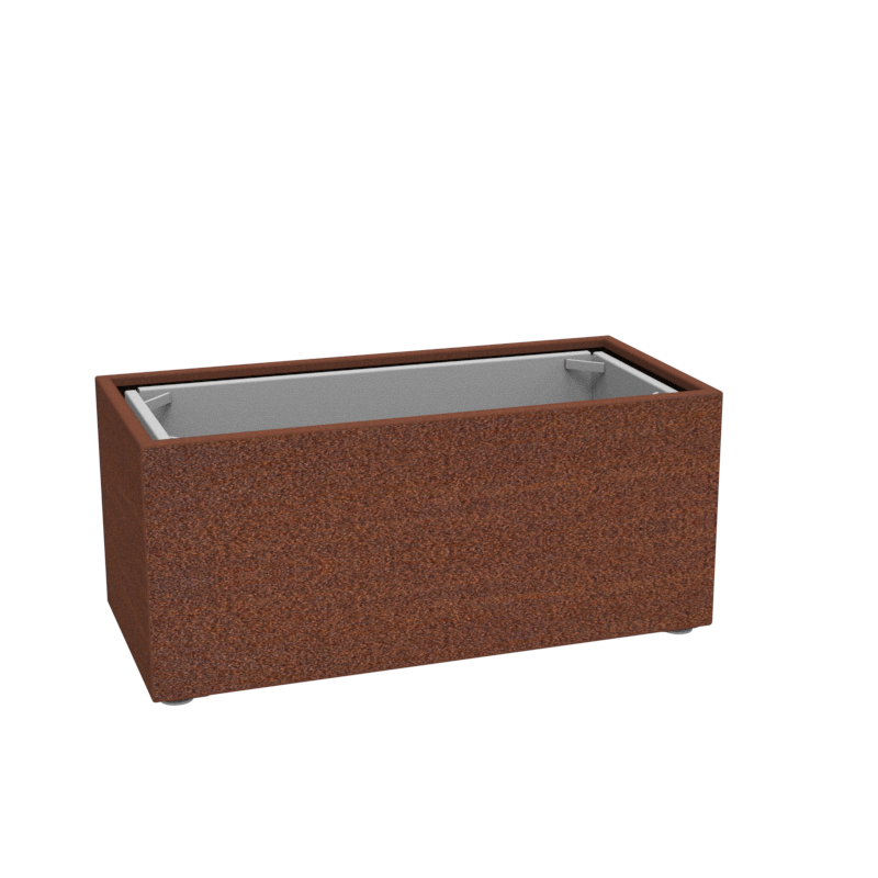 Square steel planter 55x118x53