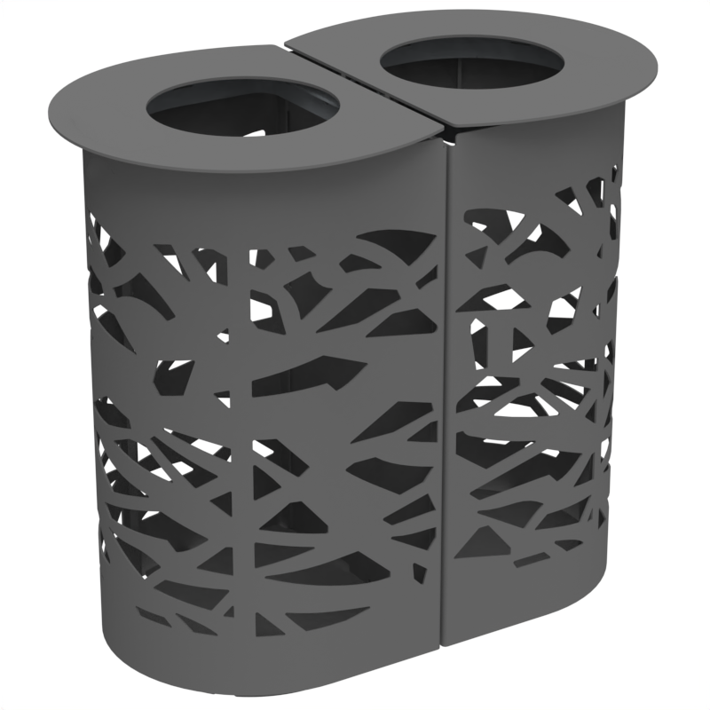 Graphic double stream litter bin