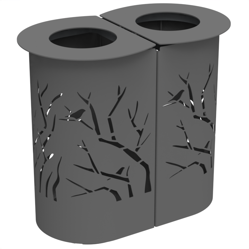 Contemporary double stream litter bin Nature