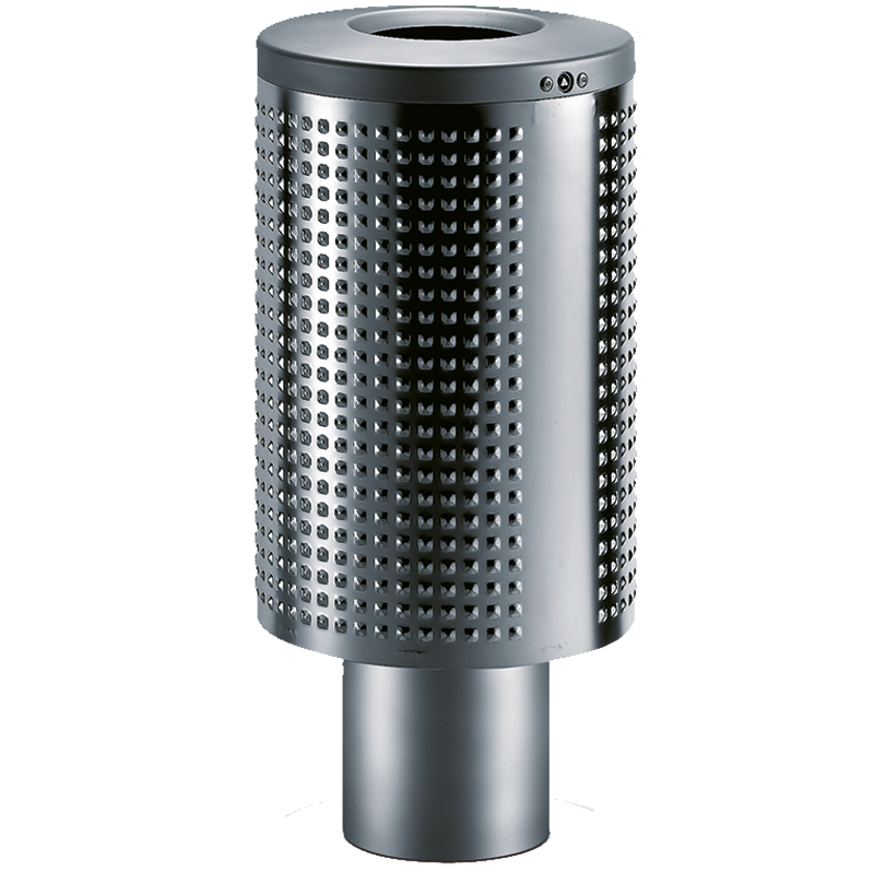 Round litter bin stainless steel
