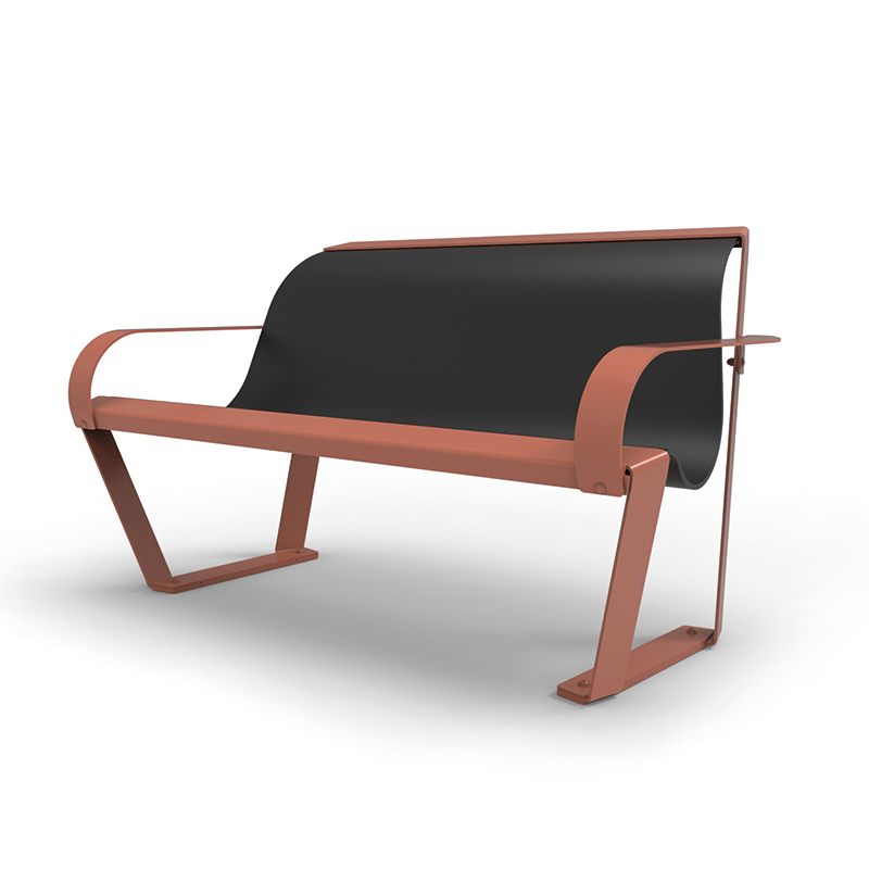 2-seat bench with armrests