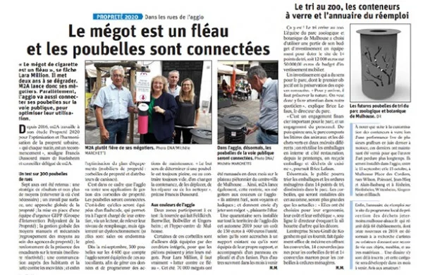 Corbeilles connectées et mégotiers à Mulhouse (68) ! Corbeilles connectées et mégotiers à Mulhouse (68) !