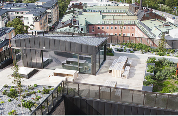 Link auf den Dächern von Stockholm (Schweden)