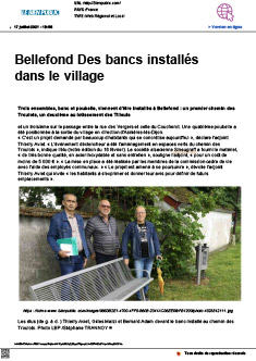 Bellefond Des bancs installés dans le village