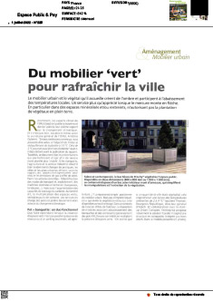 Du mobilier 'vert' pour rafraîchir la ville