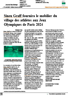 Sineu Graff fournira le mobilier du village des athlètes aux Jeux Olympiques de Paris 2024