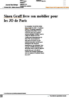 Sineu Graff livre son mobilier pour les JO de Paris