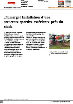 Plumergat Installation d’une structure sportive extérieure près du stade