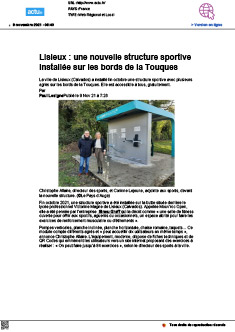 Lisieux : une nouvelle structure sportive installée sur les bords de la Touques