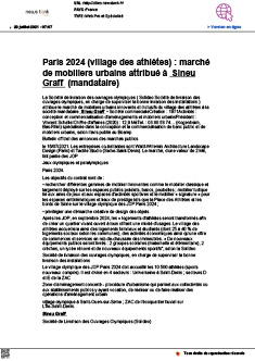 Paris 2024 : marché de mobiliers urbains attribué à Sineu Graff