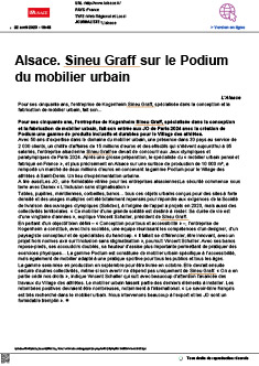 Alsace. Sineu Graff sur le Podium du mobilier urbain